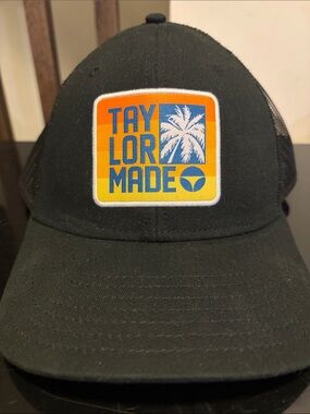 TaylorMade Black Hat with Orange, Yellow and Blue Patch